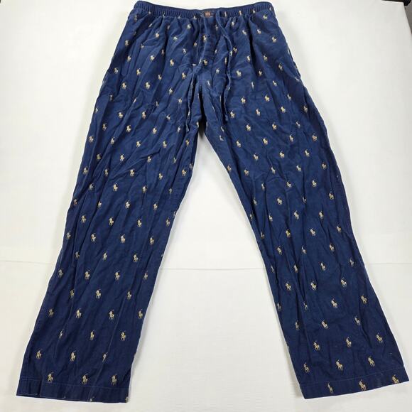 Polo Ralph Lauren Allover Pony Navy Blue Pajama‎ Pant Men's Size XL - Picture 1 of 5